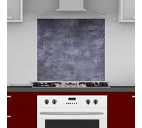 INDIGOS UG Kitchen Back Wall Plate for Tile Mirrors, Concrete Grey, 80 x 65 cm, Splash Guard, Aluminium Composite Panel, Heat-Resistant, Kitchen Back Panel, Modern, Wipe-Clean, Stove and Oven, Wall