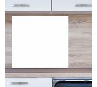 INDIGOS UG Kitchen Back Wall Plate for Tile Mirrors - White - 70 x 60 cm - Splash Guard Aluminium Composite Plate Heat Resistant - Back Wall Kitchen Modern Wipeable - Stove & Oven - Wall Cladding