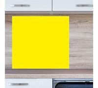 INDIGOS UG Kitchen Back Wall Plate for Tile Mirrors - Yellow - 70 x 60 cm - Splash Guard Aluminium Composite Plate Heat Resistant - Back Wall Kitchen Modern Wipeable - Stove & Oven - Wall Cladding