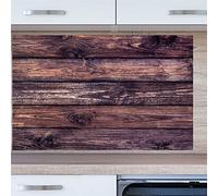 INDIGOS UG Kitchen Back Wall - Wood - 80 x 50 cm Tempered Glass Printed - with Picture - Motif - Kitchen - Back Wall - Glass Plate - Splash Guard - Stove - Oven