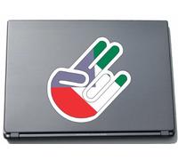 INDIGOS UG Laptop Sticker The Shocker Hand Laptop Skin Decal Sticker 210 x 144 mm White Outline with Flag Equatorial Guinea Equatorial Guinea