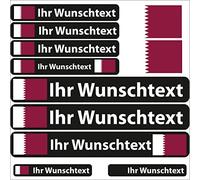 INDIGOS UG® Name Sticker - Flag Smooth - Country of Qatar - 13 Flag Stickers - Stickers with Name & Desired Text - Bicycle - Car - Motorcycle - Individually Personalised