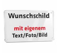 INDIGOS UG - Sign Yourself - Personalised Sign - Acrylic Glass Plate 4 mm - Personalised with Photo and Text - Logo - for Garage, Hotel, Parking, School, Carport, Company