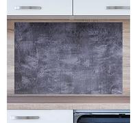 INDIGOS UG Splash Guard - Concrete Grey - 90 x 55 cm - Aluminium Composite Plate Printed - with Picture - Motif - Kitchen Back Wall - Sign - Splash Guard - Cooker - Oven