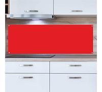 INDIGOS UG Splash Guard - Red - 120 x 60 cm - Aluminium Composite Plate - Kitchen Back Wall - Sign - Oven - Tile Mirror - Cooker