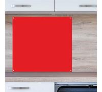 INDIGOS UG Splash Guard - Red - 80 x 65 cm - Aluminium Composite Plate - Kitchen Back Wall - Sign - Oven - Tile Mirror - Cooker