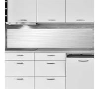 INDIGOS UG Splash Guard - Stainless Steel Look - 170 x 65 cm - Aluminium Composite Plate - Kitchen Back Wall - Sign - Oven - Tile Mirror - Cooker