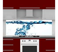INDIGOS UG Splash Guard - Water Bubbles - 170 x 55 cm - Aluminium Composite Plate Printed - with Picture - Motif - Kitchen - Kitchen Back Wall - Sign - Splash Guard - Cooker - Oven