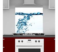 INDIGOS UG Splash Guard - Water Bubbles - 80 x 55 cm - Aluminium Composite Plate Printed - with Picture - Motif - Kitchen - Kitchen Back Wall - Sign - Splash Guard - Cooker - Oven
