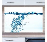 INDIGOS UG Splash Guard - Water Bubbles - 90 x 60 cm - Aluminium Composite Plate Printed - with Picture - Motif - Kitchen Back Wall - Sign - Splash Guard - Cooker - Oven