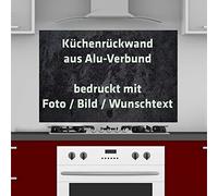 INDIGOS UG Splash Guard with Photo - Desired Text - Individually Personalised - 150 x 50 cm - Aluminium Composite Plate Printed - Motif - Kitchen - Kitchen Back Wall - Sign - Cooker - Oven