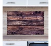INDIGOS UG Splash Guard - Wood - 110 x 60 cm - Aluminium Composite Plate Printed - with Picture - Motif - Kitchen - Kitchen Back Wall - Sign - Splash Guard - Cooker - Oven