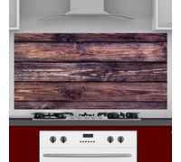 INDIGOS UG Splash Guard - Wood - 130 x 65 cm - Aluminium Composite Plate Printed - with Picture - Motif - Kitchen - Kitchen Back Wall - Sign - Splash Guard - Cooker - Oven