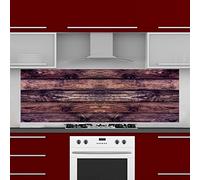 INDIGOS UG Splash Guard - Wood - 180 x 55 cm - Printed Aluminium Composite Plate - with Picture - Motif - Kitchen - Kitchen Back Wall - Sign - Splash Guard - Cooker - Oven