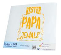 INDIGOS UG Sticker Car Sticker JDM Die Cut - Bester Papa Ever - 300 x 250 mm Yellow - Fancy Dress Men's Day Father's Day Ascension Men Party Skittles Men's Day