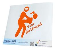 INDIGOS UG Sticker - Car Sticker - JDM - Die Cut - Car - OEM - Me & Your Girlfriend - 170 x 150 mm Orange - Rear Window Sticker - Tuning