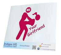 INDIGOS UG Sticker - Car Sticker - JDM - Die Cut - Car - OEM - Me & Your Girlfriend - 340 x 300 mm Pink - Rear Window Sticker - Tuning
