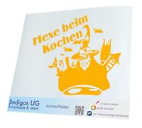 INDIGOS UG Sticker Car Sticker JDM Die Cut Halloween Witch Cooking 300 x 225 mm Yellow Party Scary Fancy Dress