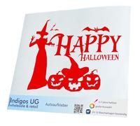 INDIGOS UG Sticker Car Sticker - JDM Die Cut - Happy Halloween - Witch - Witch - 250 x 172 mm Gold - Party Scary Fancy Dress
