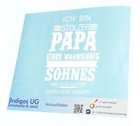 INDIGOS UG Sticker Car Sticker - JDM Die Cut - Ich Bin stolzer Papa - 400 x 307 mm White - Fancy Dress Men's Day Father's Day Ascension Men Party Skittles Men's Day