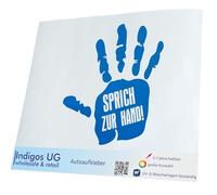 INDIGOS UG Sticker Car Sticker - JDM Die Cut - Speak to Hand - 200 x 166 mm Blue - Fancy Dress Men's Day Father's Day Ascension Men Party Skittles Men's Day