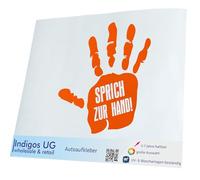 INDIGOS UG Sticker Car Sticker - JDM Die Cut - Speak to Hand - 200 x 166 mm Orange - Fancy Dress Men's Day Father's Day Ascension Men Party Skittles Men's Day