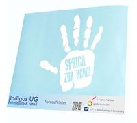 INDIGOS UG Sticker Car Sticker - JDM Die Cut - Speak to Hand - 200 x 166 mm White - Fancy Dress Men's Day Father's Day Ascension Men Party Skittles Men's Day