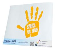 INDIGOS UG Sticker Car Sticker - JDM Die Cut - Speak to Hand - 200 x 166 mm Yellow - Fancy Dress Men's Day Father's Day Ascension Men Party Skittles Men's Day