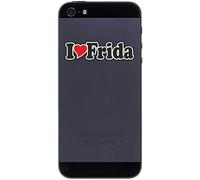 INDIGOS UG - Sticker - Decal - I Love Heart - Phone Skin 50 mm Smartphone mobile phone - sticker with name of man woman child - I LOVE Frida
