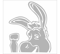 INDIGOS UG Sticker/Decal - JDM - Die cut - DONKEY Decal SHREK Car Laptop Window Vinyl Sticker - silver - 88mm x106mm - Car Laptop Tuning gift