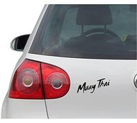 INDIGOS UG Sticker/Decal - JDM - Die cut - Muay Thai Decal Window Laptop Vinyl Sticker - black - 149mmx66mm - Car Laptop Tuning gift