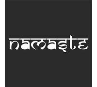 INDIGOS UG Sticker/Decal - JDM - Die cut - Namaste Yoga Tibet Buddha Decal Laptop Window Sticker - white - 149mmx40mm - Car Laptop Tuning gift