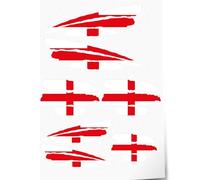 Indigos UG Sticker England - 7 Car Stickers - Flag - Flag with 3 Stripes - Self-Adhesive Flags for Rear Window, Model Making, Sports, Motorcycle, Car, Tuning, Window, Boot
