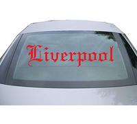 INDIGOS UG Sticker for Rear Window & Engine Flap - DE6642 - red - 600x150 mm - Liverpool - for car, Windows, Tailgate, Tuning, Racing, JDM/Die Cut