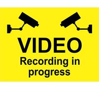 INDIGOS UG - Sticker - Safety - Warning - 1 VIDEO RECORDING IN PROGRESS 20x15cm- Decal for Office - Company - School - Hotel