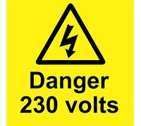 INDIGOS UG - Sticker - Safety - Warning - Danger 230 volts sticker.signs - Self adhesive stickers 50mm x 50mm- Decal for Office - Company - School - Hotel
