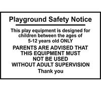 INDIGOS UG - Sticker - Safety - Warning - Playground safety notice. This equipment is designed for children between the ages of 5-12 years old only. 30cmx2cm - Decal for Office, Company, School, Hotel