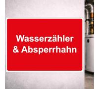 Indigos UG - Sticker Water Meter Stopcock - 297 x 210 - Hotel, Company, Protection, Nursery, Doctor, Practice, Home - Safety - Warning