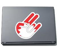 INDIGOS UG The Shocker Hand Decal Sticker Laptop skin 210x144 mm white Outline with Flag Nepal-Nepal