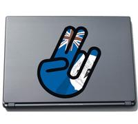 INDIGOS UG The Shocker Hand Decal Sticker Laptop skin 297x205 mm black Outline with Flag Antarctica