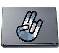 INDIGOS UG The Shocker Hand Decal Sticker Laptop skin 297x205 mm black Outline with Flag Argentina