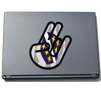 INDIGOS UG The Shocker Hand Decal Sticker Laptop skin 297x205 mm black Outline with Flag Bosnia-Herzegovina