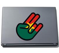 INDIGOS UG The Shocker Hand Decal Sticker Laptop skin 297x205 mm black Outline with Flag Burkina Faso