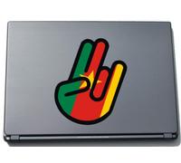 INDIGOS UG The Shocker Hand Decal Sticker Laptop skin 297x205 mm black Outline with Flag Cameroon