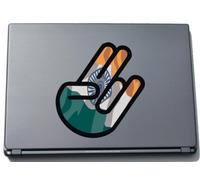 INDIGOS UG The Shocker Hand Decal Sticker Laptop skin 297x205 mm black Outline with Flag India