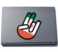 INDIGOS UG The Shocker Hand Decal Sticker Laptop skin 297x205 mm black Outline with Flag Iran