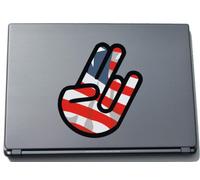 INDIGOS UG The Shocker Hand Decal Sticker Laptop skin 297x205 mm black Outline with Flag Liberia
