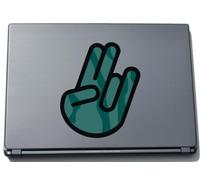 INDIGOS UG The Shocker Hand Decal Sticker Laptop skin 297x205 mm black Outline with Flag Libya
