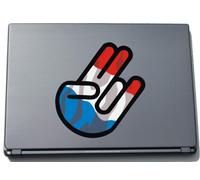 INDIGOS UG The Shocker Hand Decal Sticker Laptop skin 297x205 mm black Outline with Flag Luxembourg