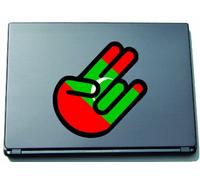 INDIGOS UG The Shocker Hand Decal Sticker Laptop skin 297x205 mm black Outline with Flag Maldive Islands-Malediven